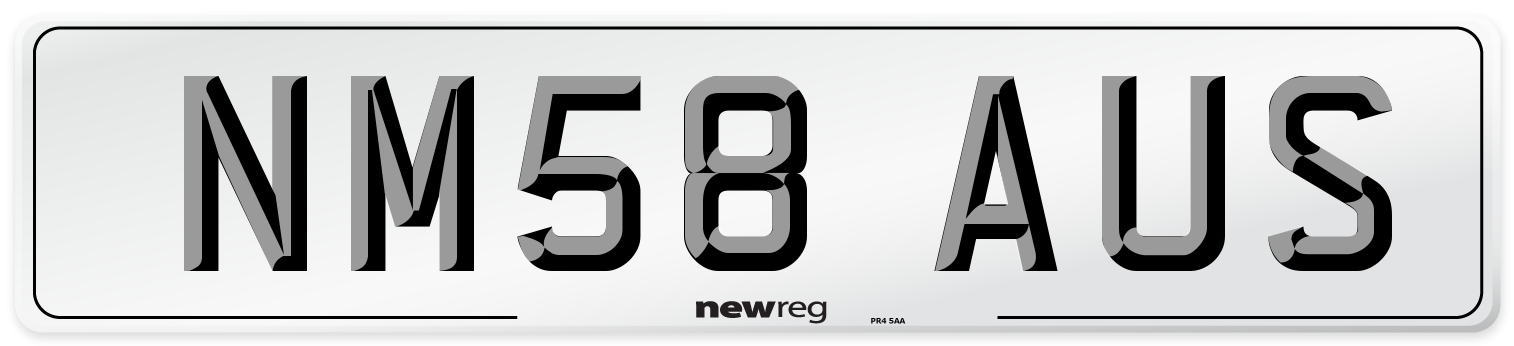 NM58 AUS Number Plate from New Reg
